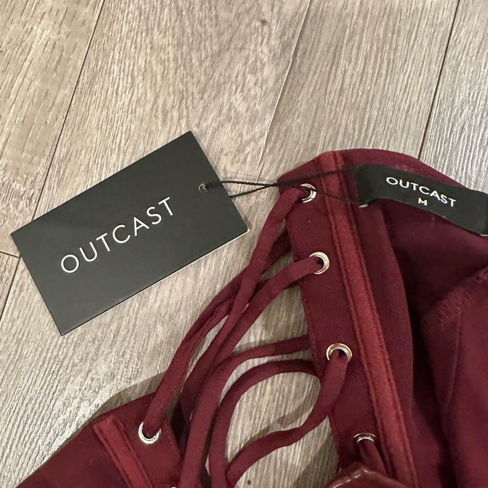 Strapless Burgundy Midi Dress - Picture 3 of 4